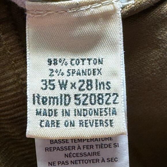 L.L. Bean BeanFlex Standard Fit Corduroy Pants Mens 35 x 28 - Picture 7 of 9